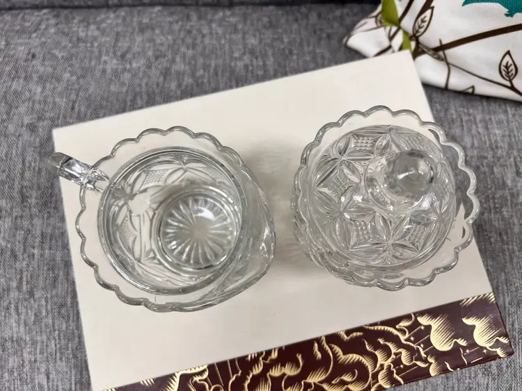 Antique Pillow and Sunburst Sugar and Creamer