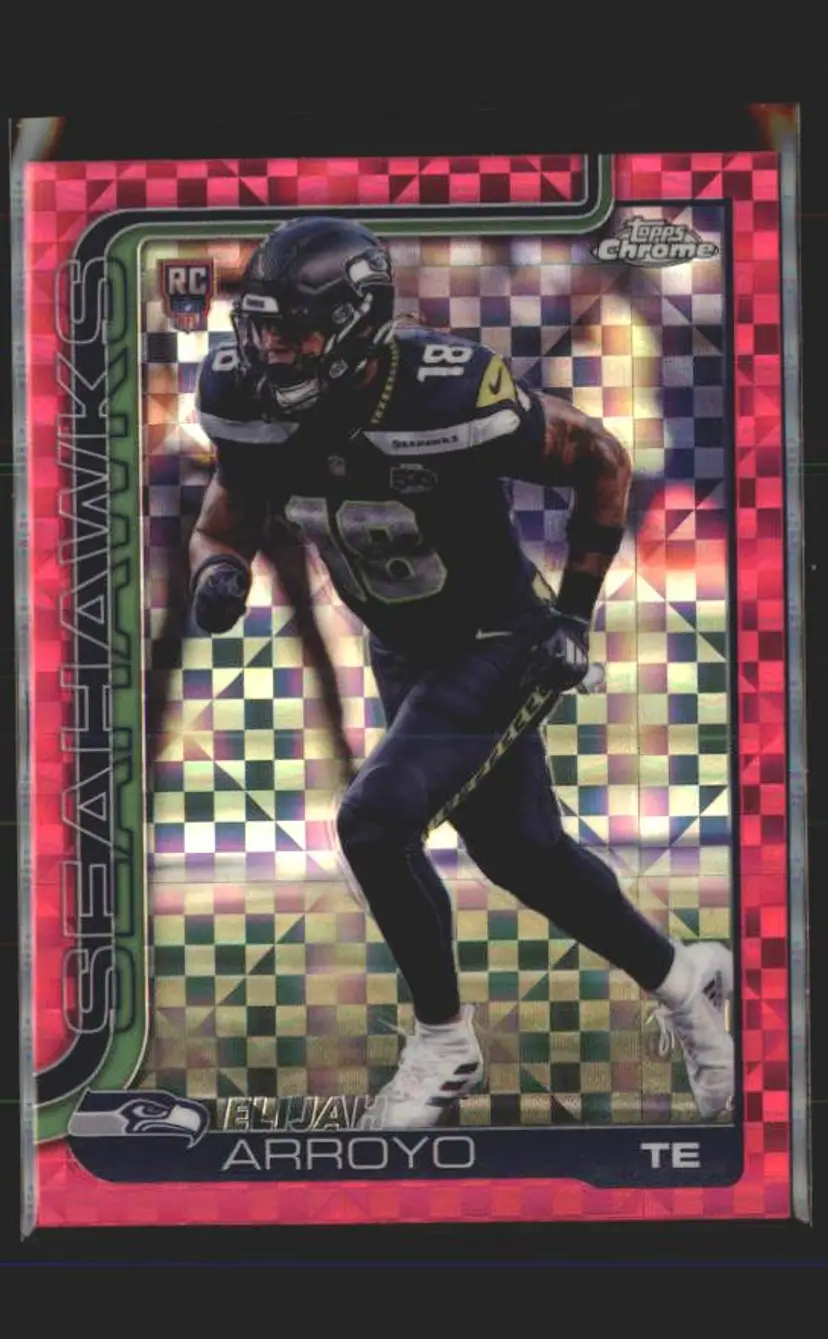 Elijah Arroyo 2025 Topps Chrome #396 Hot Pink X-Fractor - (140) - Seattle Seahawks