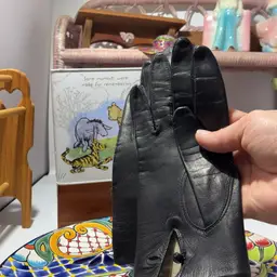 Xs Black Leather Made In Italy Gloves