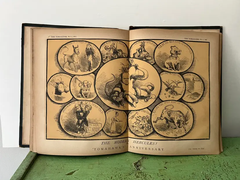 1868 The Tomahawk Journal. Antique Book. Tomahawk Saturday Journal of Satire. Volume II. As Is. First Edition