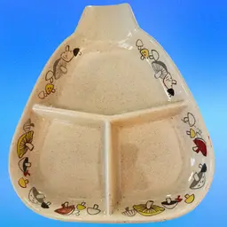 VINTAGE FRANCISCAN Woodlore MUSHROOM Relish Serving Dish/Tray - Divided; MINT