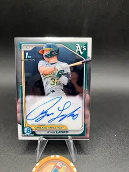 Ryan Lasko 1st Bowman Auto 2024 Bowman Oakland Athletics