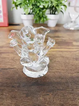 Vintage Clear Glass Elephant Figurine