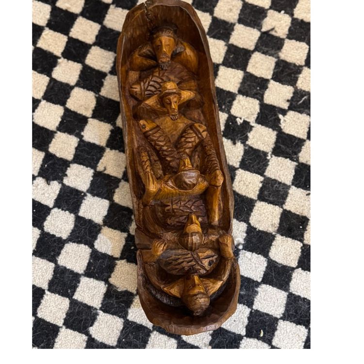 Mid-Century Hand Carved Folk Art Boat