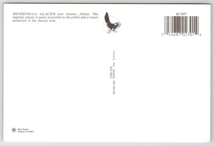 Postcard Mendenhall Glacier near Juneau Alaska Geomorphology