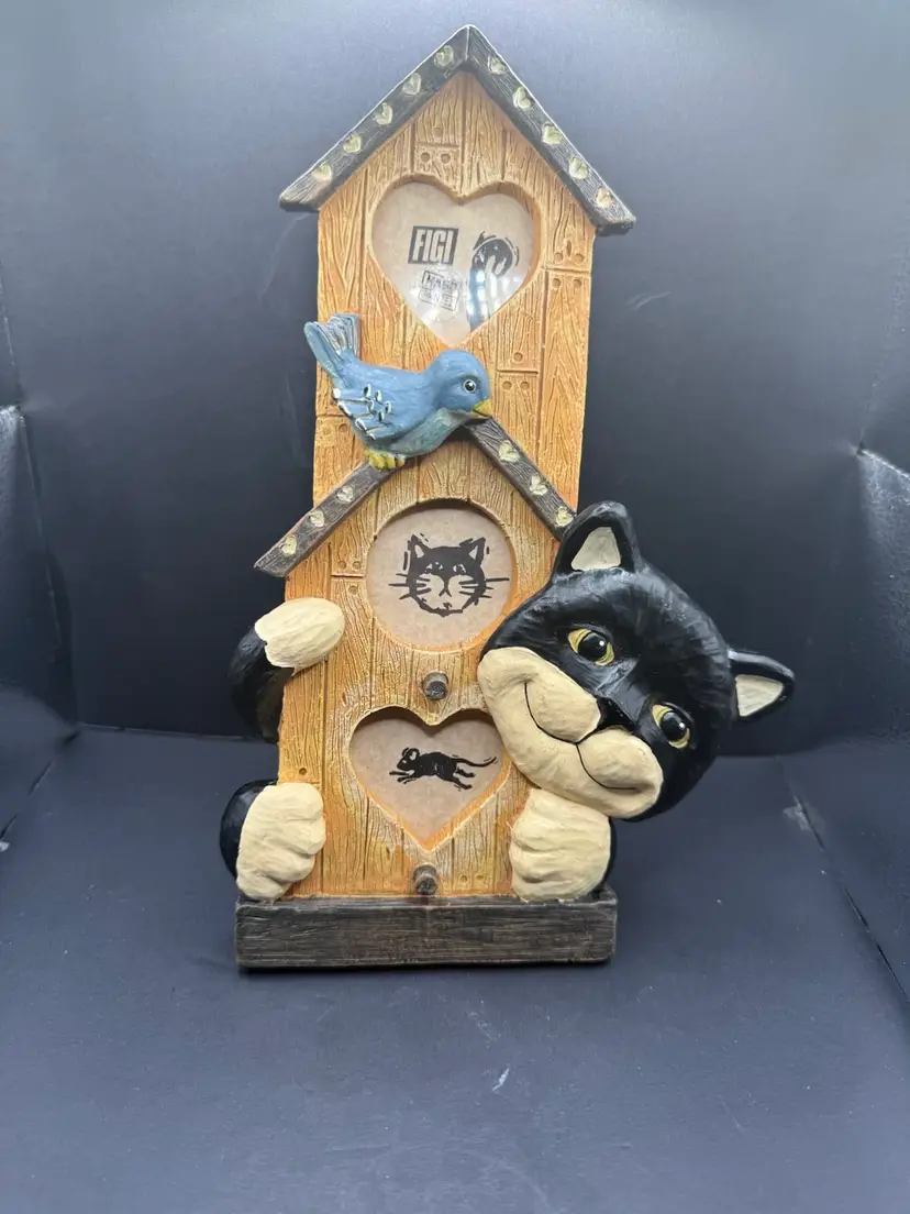 Pepping Tuxedo Cat Birdhouse Picture Frame