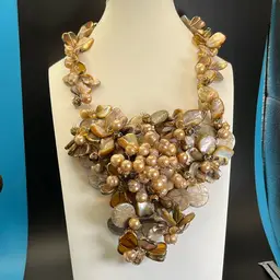 Immense Artist’s Piece! All Hands Wired, 20” Long 5” Fall of Beads!