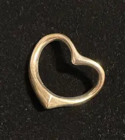 Sterling Silver Open Heart Pendant Modernist Valentines Gift