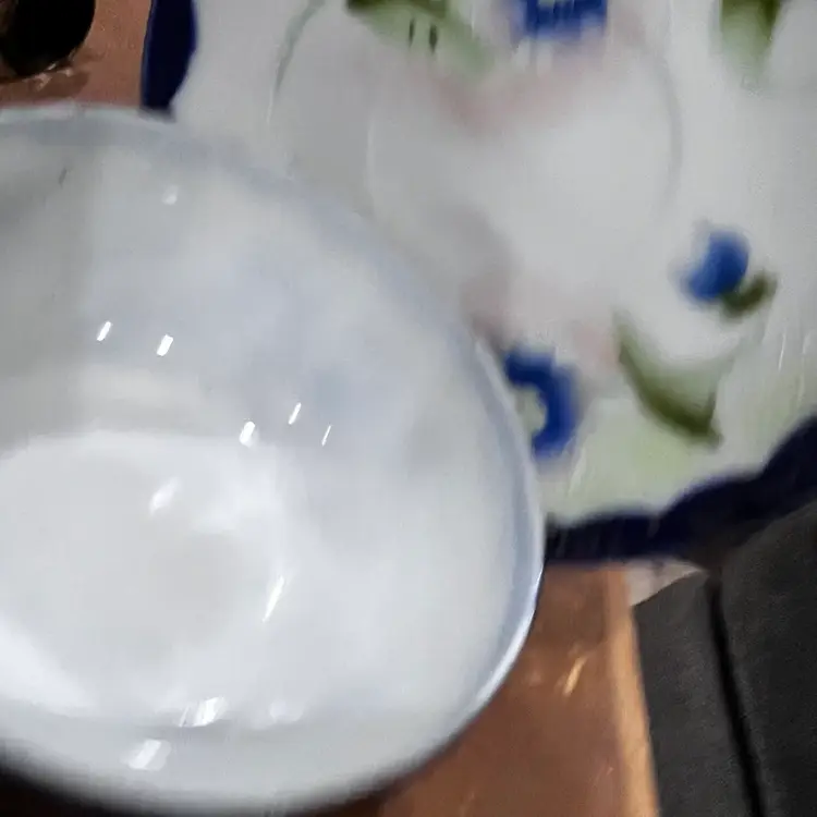 022 VTG, 1921, Hinode Japan Blue Moriage Tea Cup And Saucer, Raised Decoration, Blue