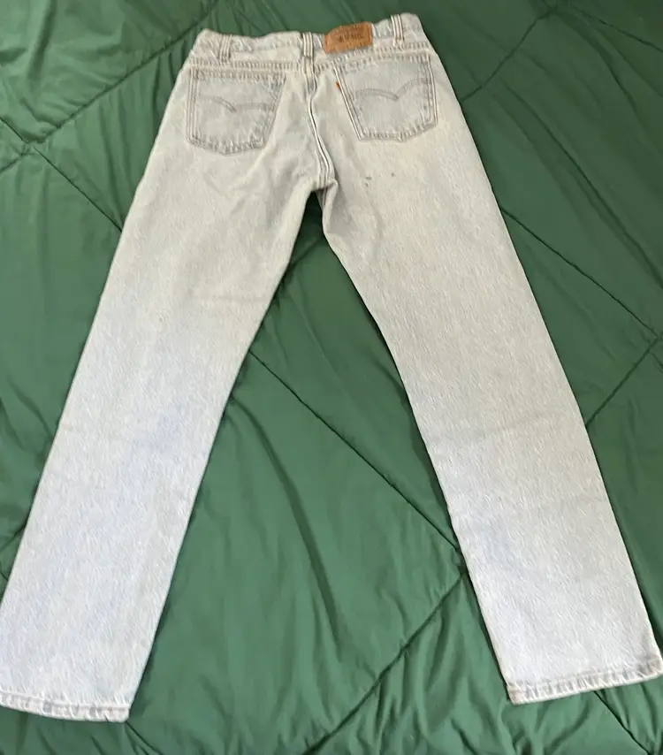 Vtg Orange Tab 505 Levis Straight Leg Denim Jeans 33x30 Authentic Aged USA SEE