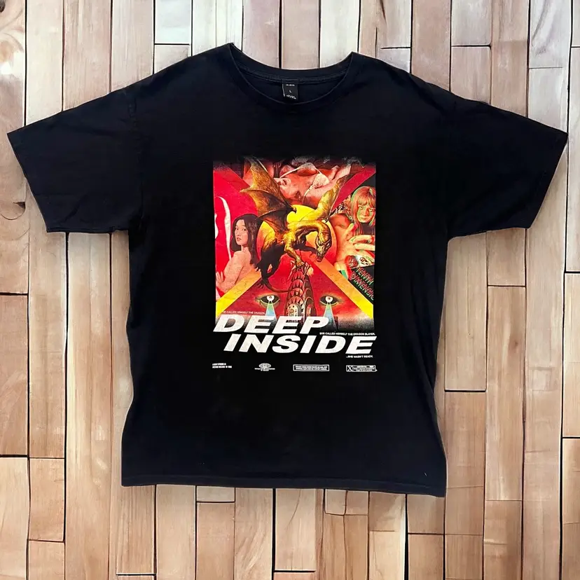 10 Deep T Shirt Graphic Deep Inside Adult Film Poster Size Large Made in USA