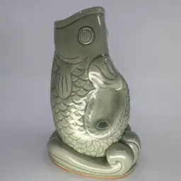 Baan Celadon Hand Made Fish Vase 6”