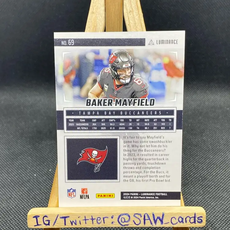 Baker Mayfield 2024 Panini Luminance Blue /150 Tampa Bay Buccaneers