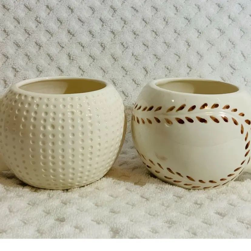 Vintage Pair Of Golf Ball And Baseball Mugs