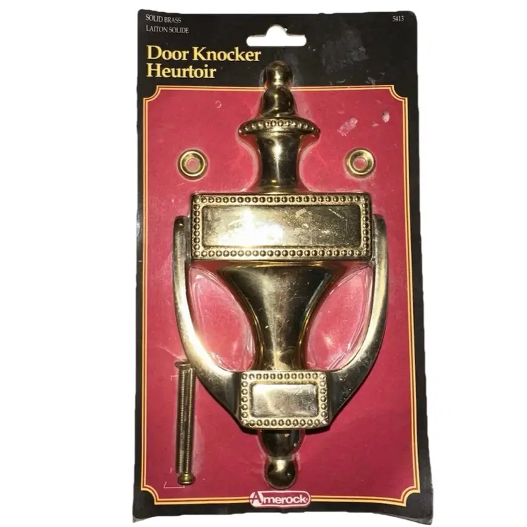 Amerock Solid Brass Colonial Style Door Knocker New Old Stock Vintage