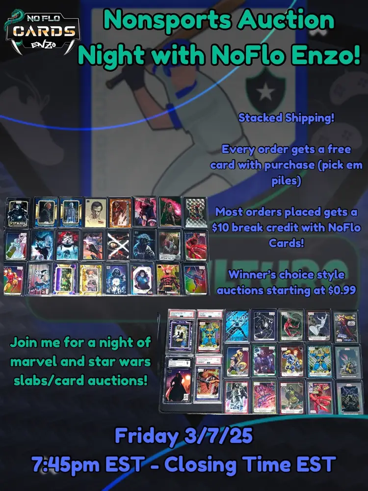 Non Sports Auction Night With NoFlo Enzo 3-6-25