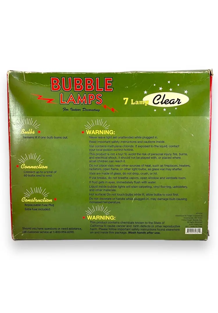 Electrified Bubble Lamps 7 Clear Lamps Christmas Lighting Indoor Decoration NIB