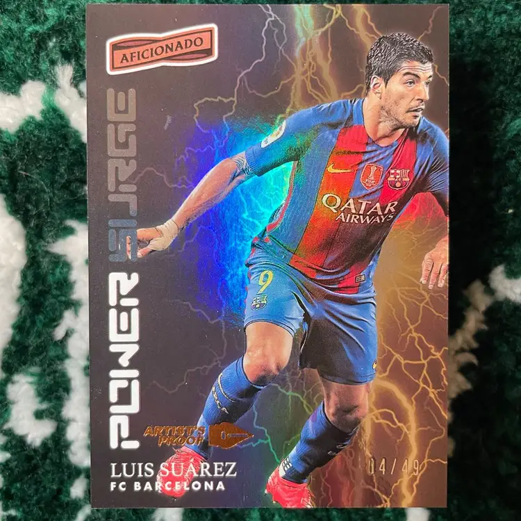 2016-17 Panini Aficionado Luis Suarez # /49 Power Surge Artist’s Proof FC Barcelona