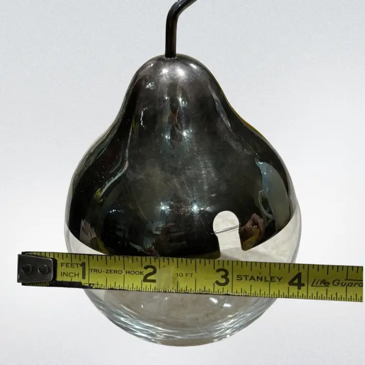 Glass And Silver Pear Shaped Vintage Jam Jar / Will Add Spoon