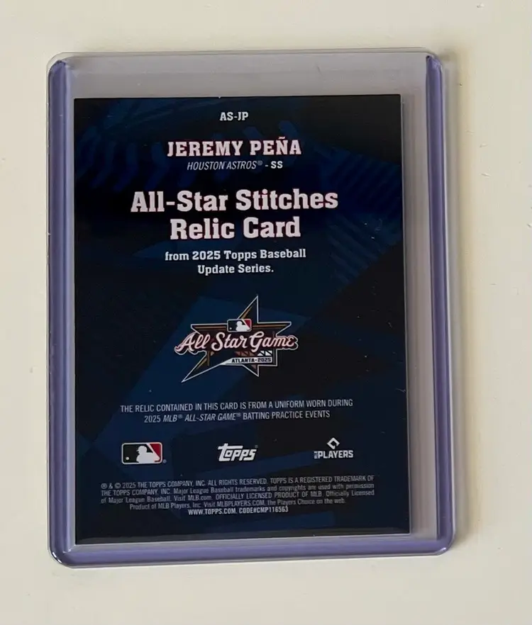 Jeremy Pena All Star Stitches Houston Astros