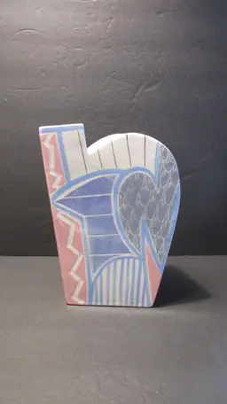 VINTAGE Eric & Chuy Boos Signed 1987 Handmade Sculptural Studio Pottery Vase