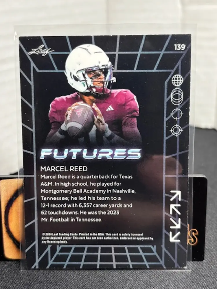MARCEL REED 2024 Leaf Multi Sport Futures Red /199 Texas A&M A1537