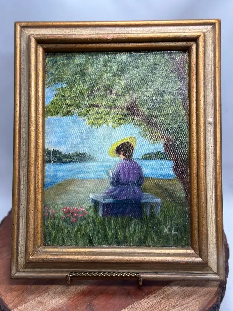 Original Oil Painting On Canvas Solid Wood Framed Signed