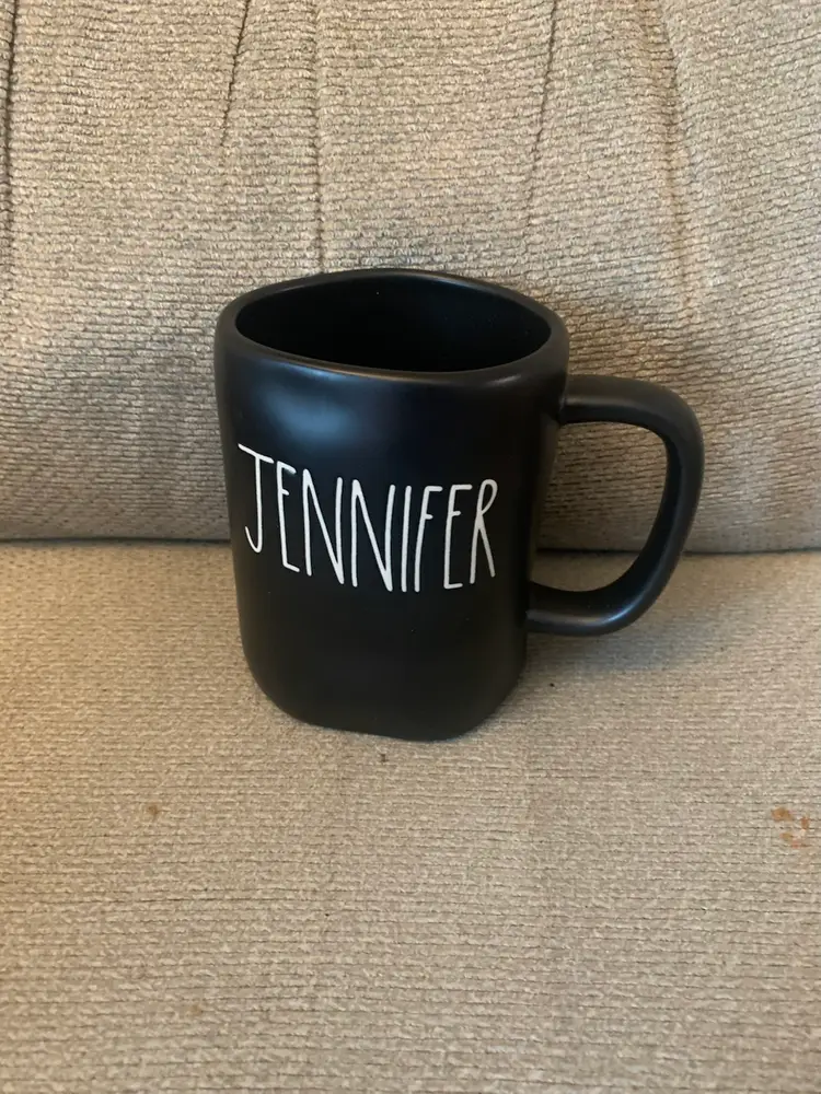 Rae Dunn Jennifer Mug 5 3/4 X 3 1/4 X 3 1/2 Inches