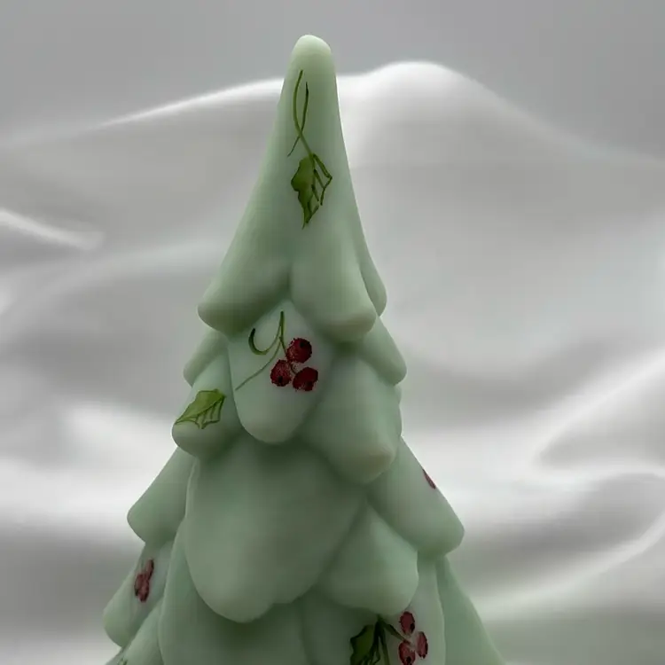 Fenton Sea Mist Hand Painted Christmas Tree