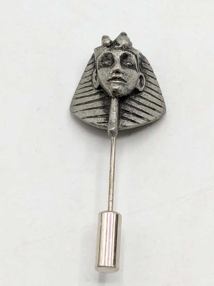 Vintage Metzke Pharaoh Head Stick Pin Pewter 1977