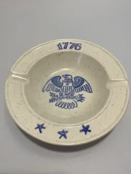 Vintage Metlox Manufacturing Co. 'Eagle Provincial' Pattern Ashtray 5.75" 1960s
