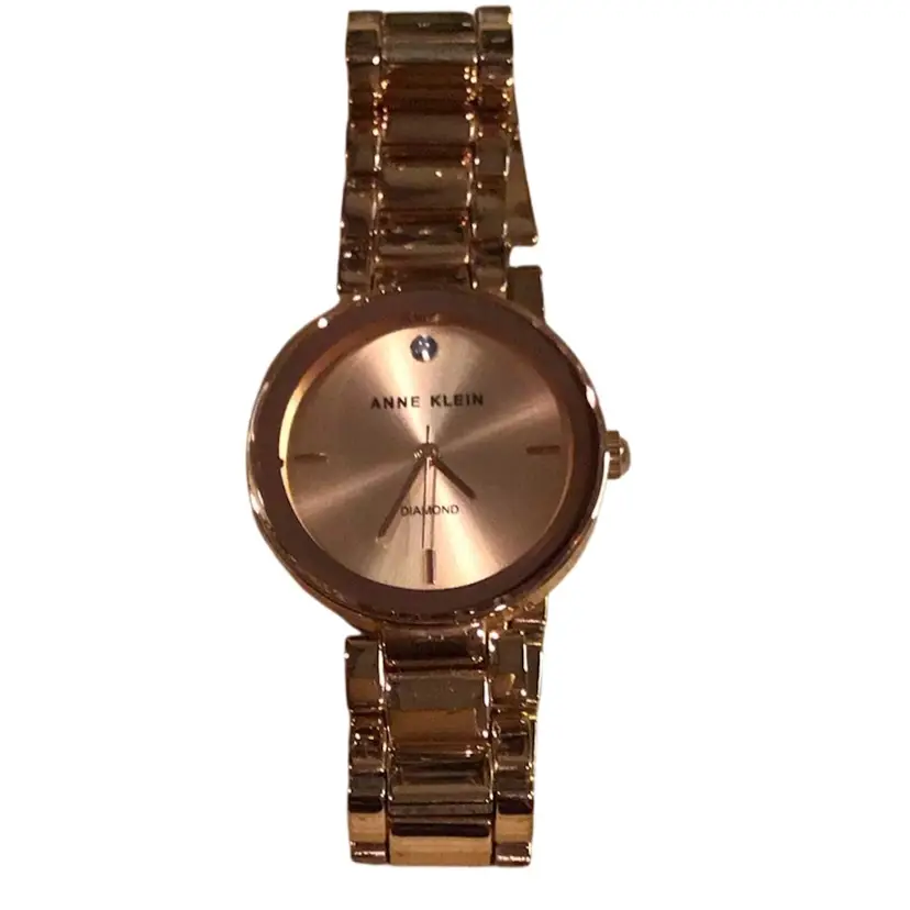 Ann Klein working Diamond Stainless Steel Watch with link extension