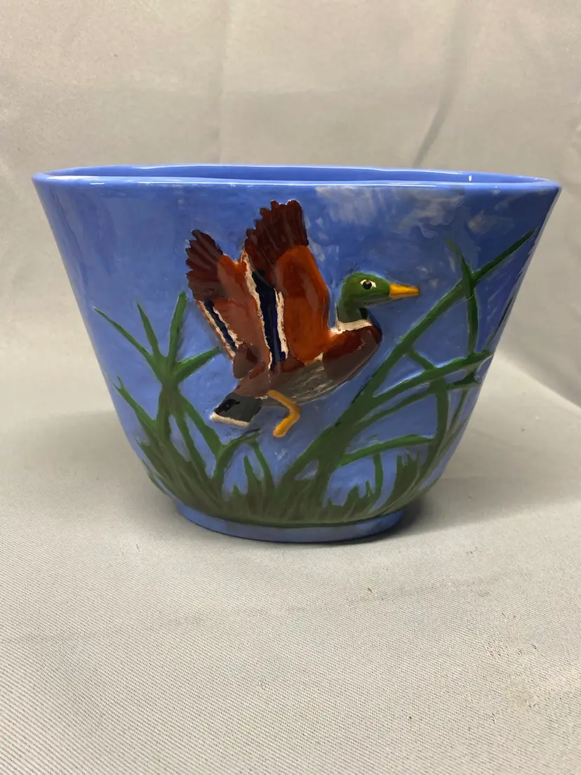 Duck Planter Signed Zola