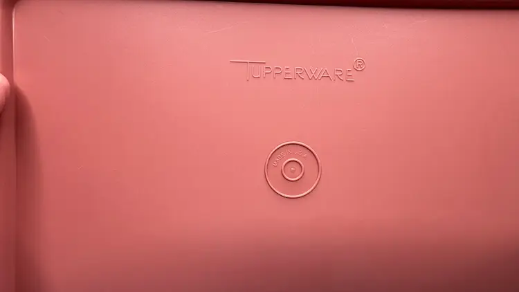 VTG Tupperware Cheese Deli Meat Keeper Clear Base Food Storage Mauve Seal Lid