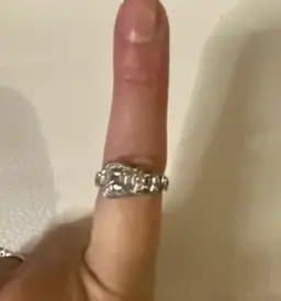 Y2K Silver Tone Rhinestone Belt Ring Women’s Size 7 Statement