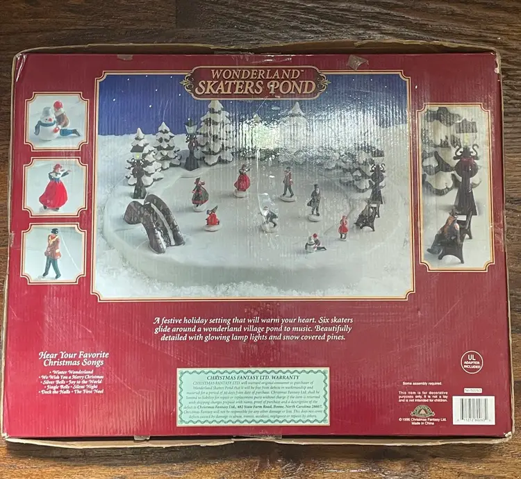Wonderland Skater's Pond #60263 OB Complete Works Christmas Fantasy Ltd