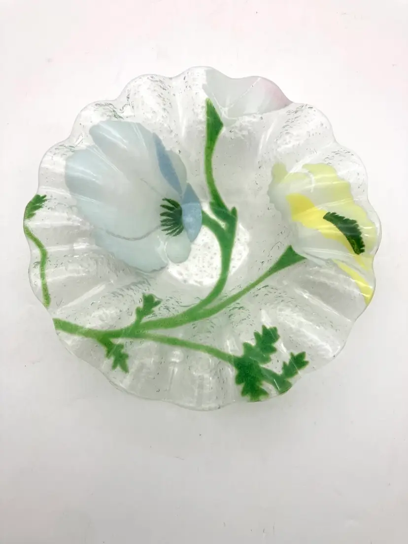 11 - Anne C Ross Fused Glass Fruit Bowl Trinket Dish 6.5β