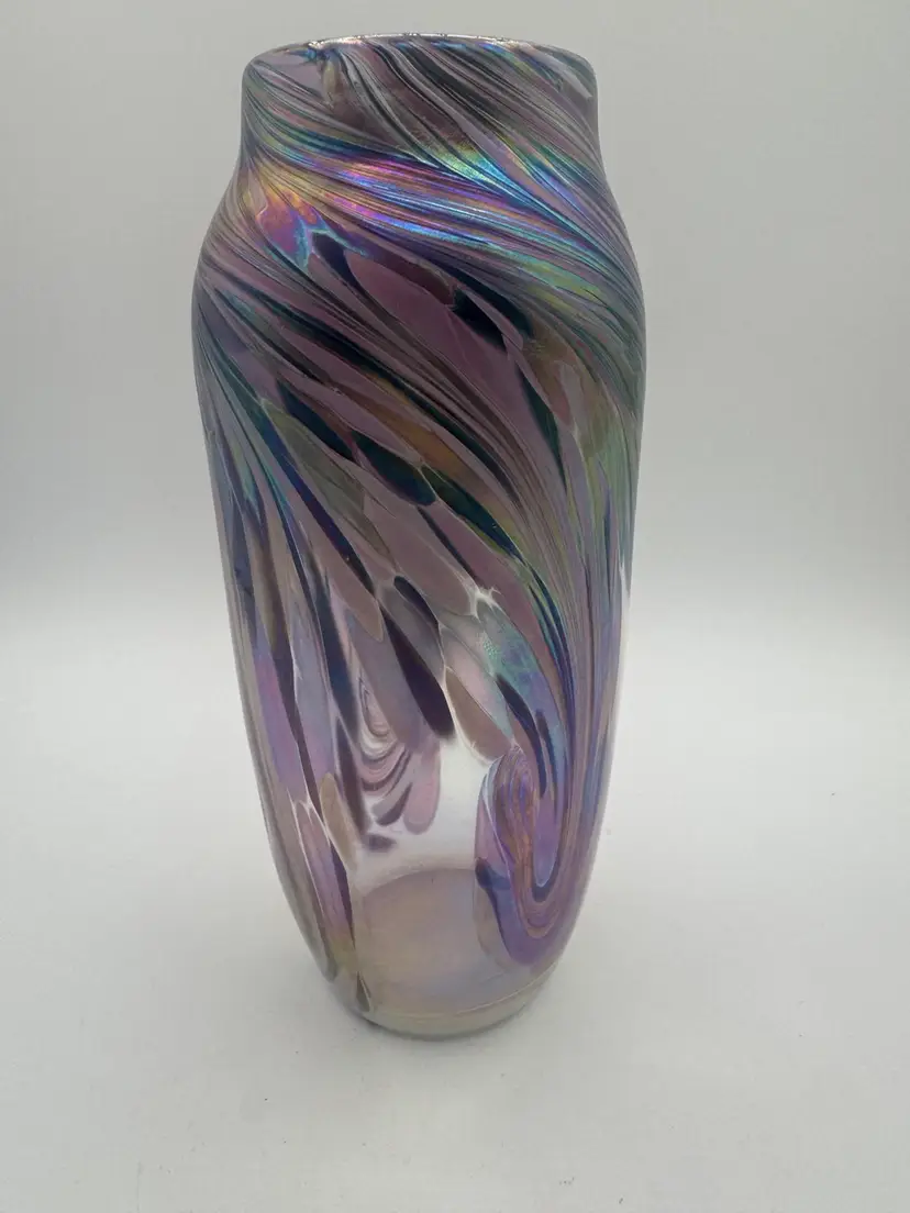 Signed 1993 Rosetree New Orleans Iridescent Vase