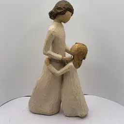 Handcrafted Wooden Mother and Child "Daughter" Willow Tree Figurine 8" year 2000