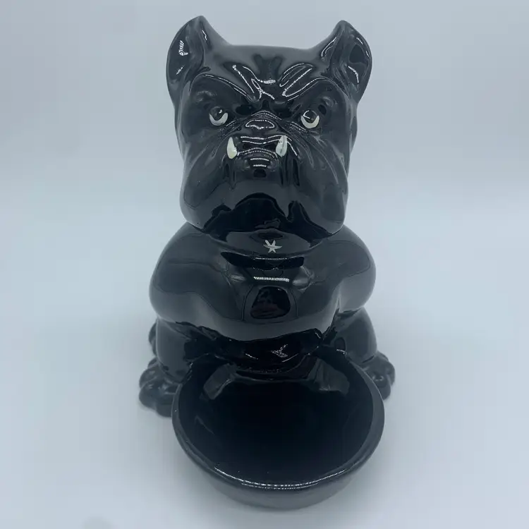 Vintage Ceramic Hickok Bulldog Wallet Change Trinket Dish Figurine