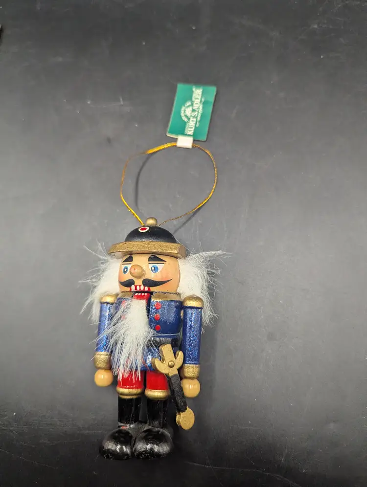 Kurt Adler New Wooden Nutcracker With Moving Back Piece Original Tag