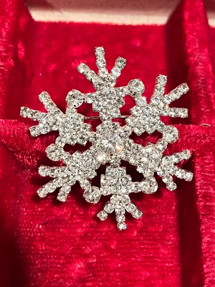 38. Vintage Rhinestone Pave Snowflake