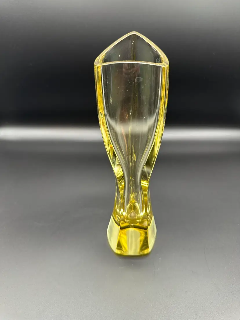 Vintage Yellow Mid Century Retro Space Vase- Thrifted In Spain