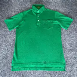 Sid Mashburn Polo Shirt Medium Mens Green Short Sleeve Casual Preppy Cotton Top