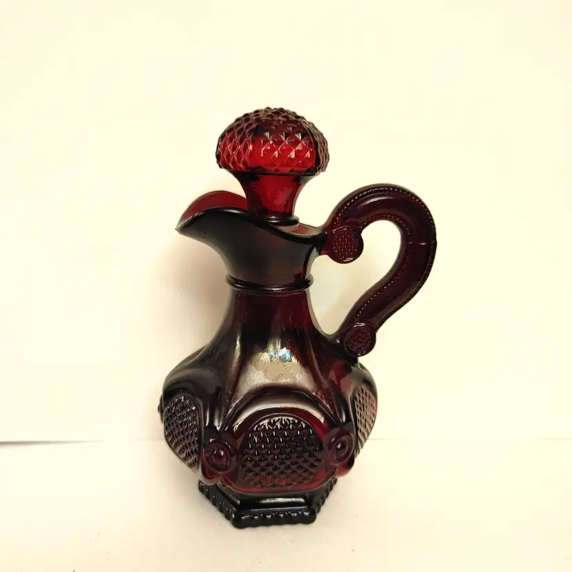 Avon Cape Cod ruby red glass cruet. 70's. 6 high. No chips.