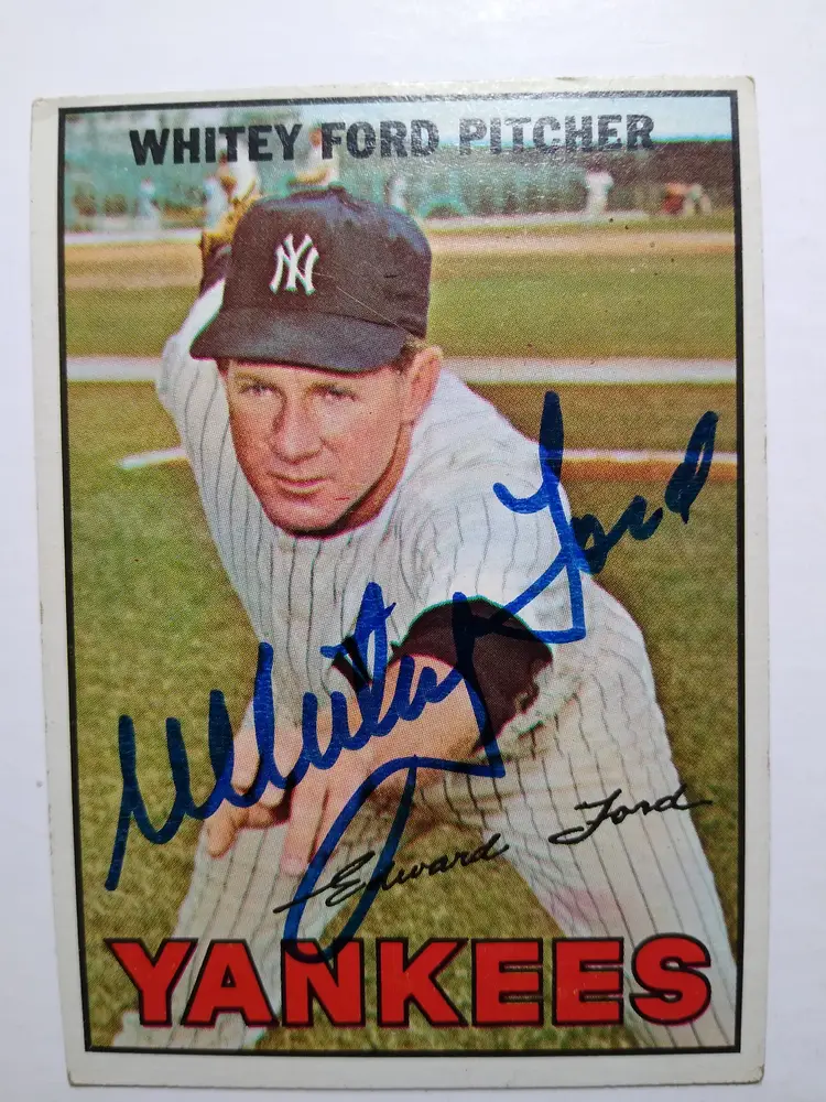 Whitey Ford Signed Autograph New York Yankees 1966 Topps Trading Card Vintage #5