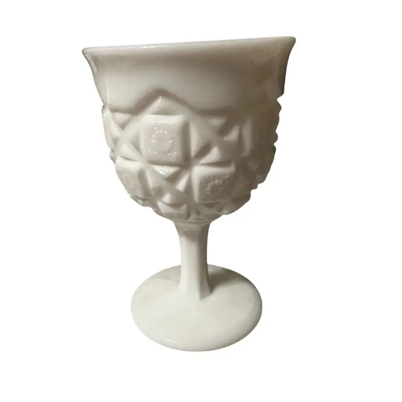 Vintage Westmoreland Milk Glass footed goblet
