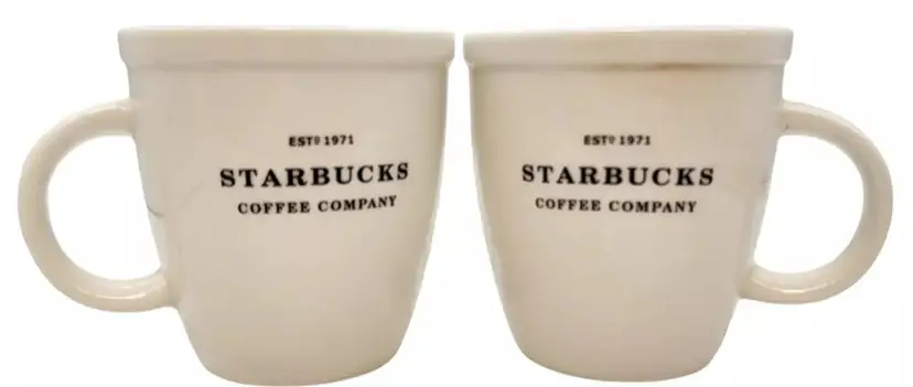 STARBUCKS since 1971 set of 2 12oz Mugs 2006