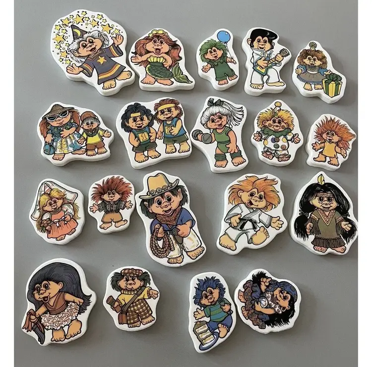 1992 Colorforms #3328 Norfin Troll Color Foams - Tub Bath Toys 19 Pieces.