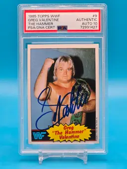 Greg "The Hammer" Valentine 1985 Topps WWF Pro Wrestling Stars PSA DNA auto